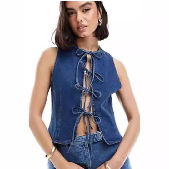 Europe and the United States  hot girls sexy  fast selling Europe and the United States   fashion casual straps denim vest women