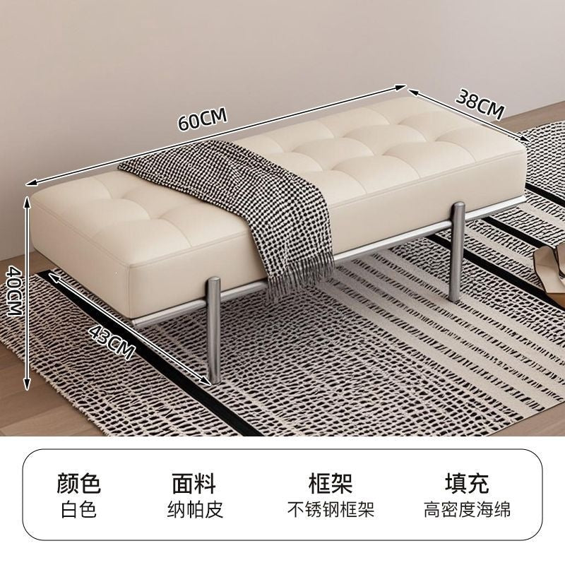 Shoe-changing stool at the door, can be used as a home entrance, pull-out bench, sofa stool, bed end stool, accessible luxury leather stool, living room