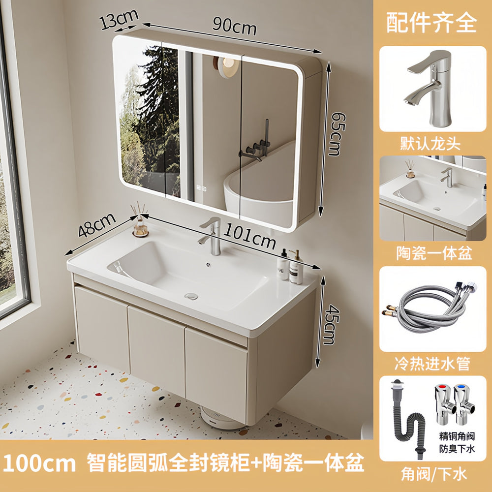 Thickened honeycomb aluminum bathroom cabinet ceramic all-in-one basin bathroom bathroom cabinet wash basin wash basin wash basin combination