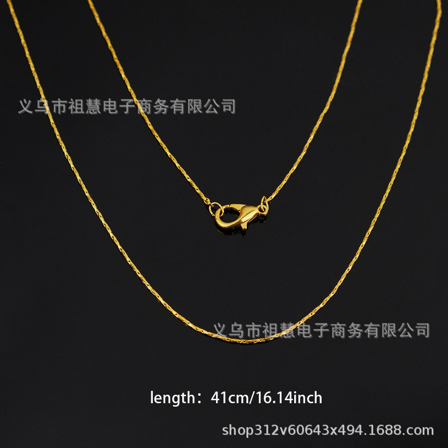Minimalist thin round snake chain necklace women's bohemian casual charm necklace jewelry diy
