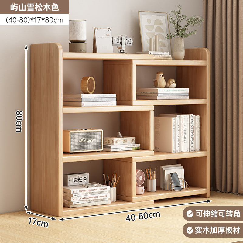 Solid wood bookshelf Desktop shelf Children's desk Storage rack Household desk Small bookcase Office storage cabinet