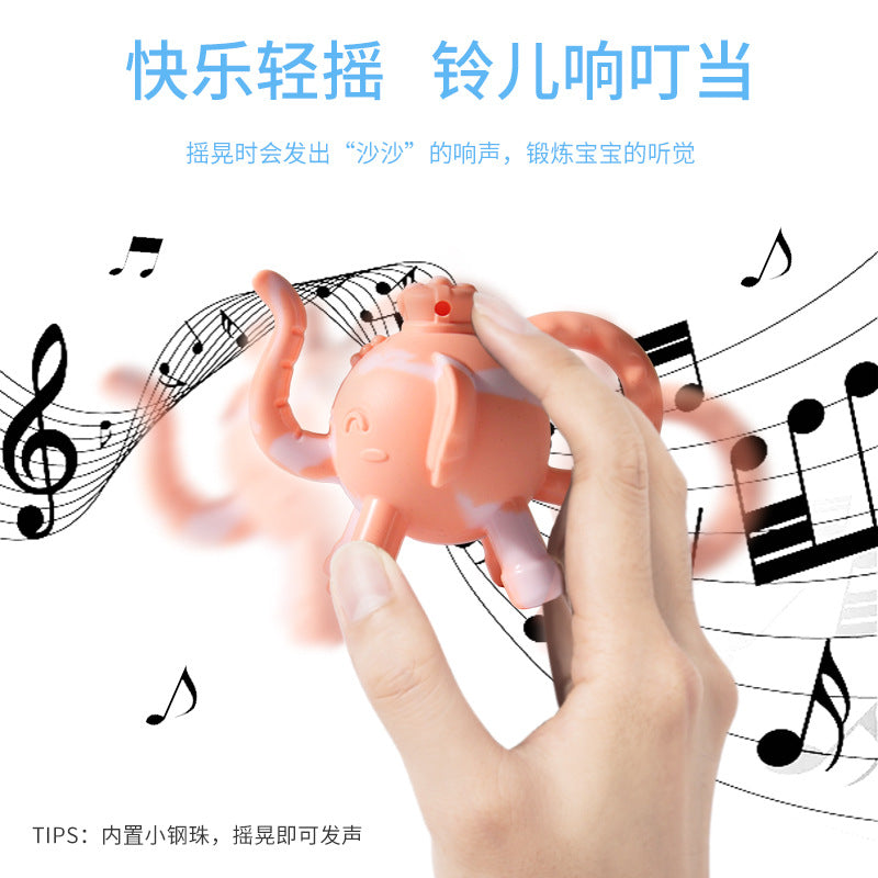 Factory new baby bell silicone toothpaste bag elephant food grade silicone toy baby teething toy