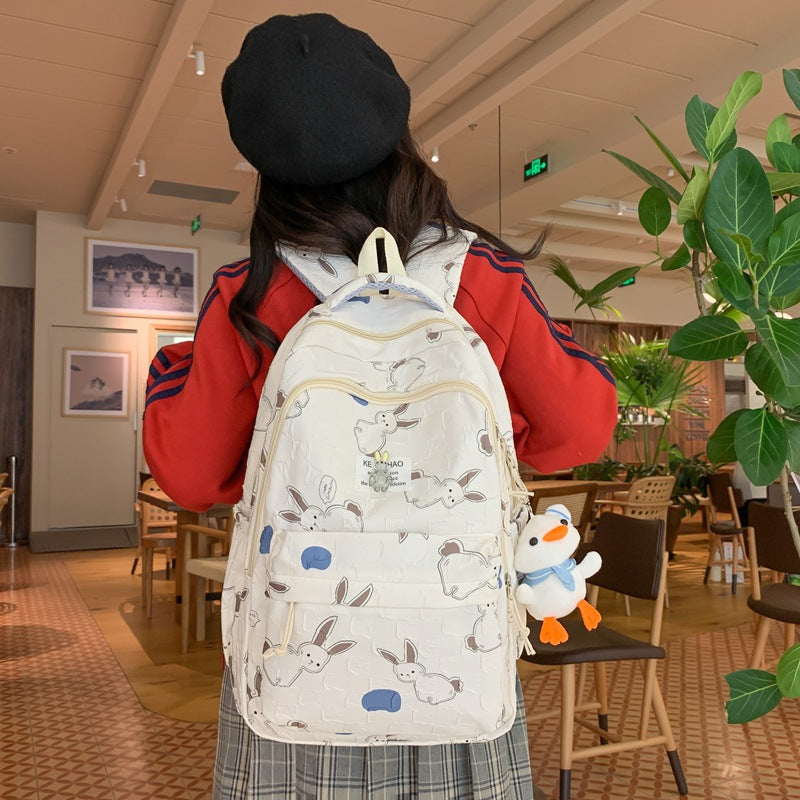 New schoolbag female middle school student girl backpack junior high school student cute cartoon primary school student large capacity backpack