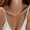 Real gold brass plating fashion cross-border hot sale lasso necklace fashion long necklace hanging women's classy necklace