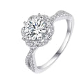 Ins style k-style flower bud sugar cube ring niche design accessible luxury high-end index finger ring popular hand jewelry wholesale