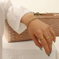 European and american chic k-gold cross titanium steel bracelet - unique design, minimalist style, 18k gold plated for women