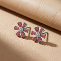 European and american fashion hot-selling copper inlaid zirconia non-fading flower necklace for women, light luxury fashionable versatile elegant clavicle chain jewelry