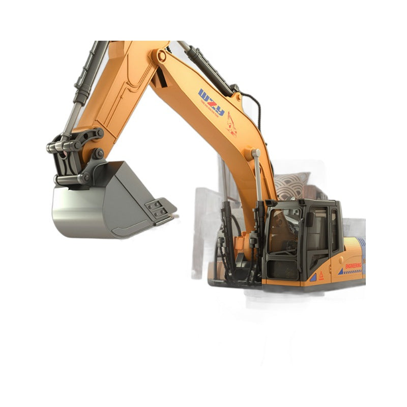 Kids' large alloy remote control excavator - electric simulation digger, construction vehicle toy for boys - excavator bulldozer