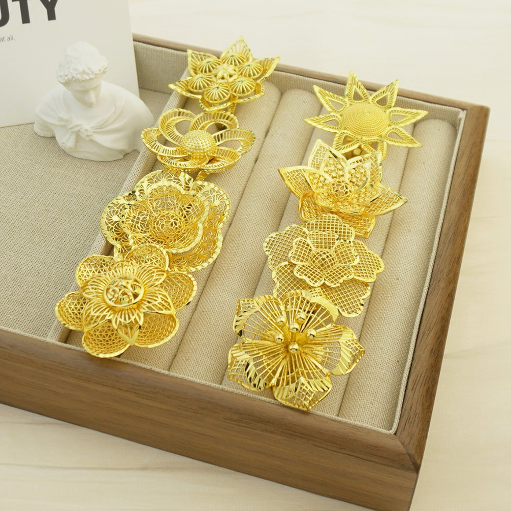 new arrivalflorals leaf design rotate flower fashion cut out ring bridal wedding birthday party gift