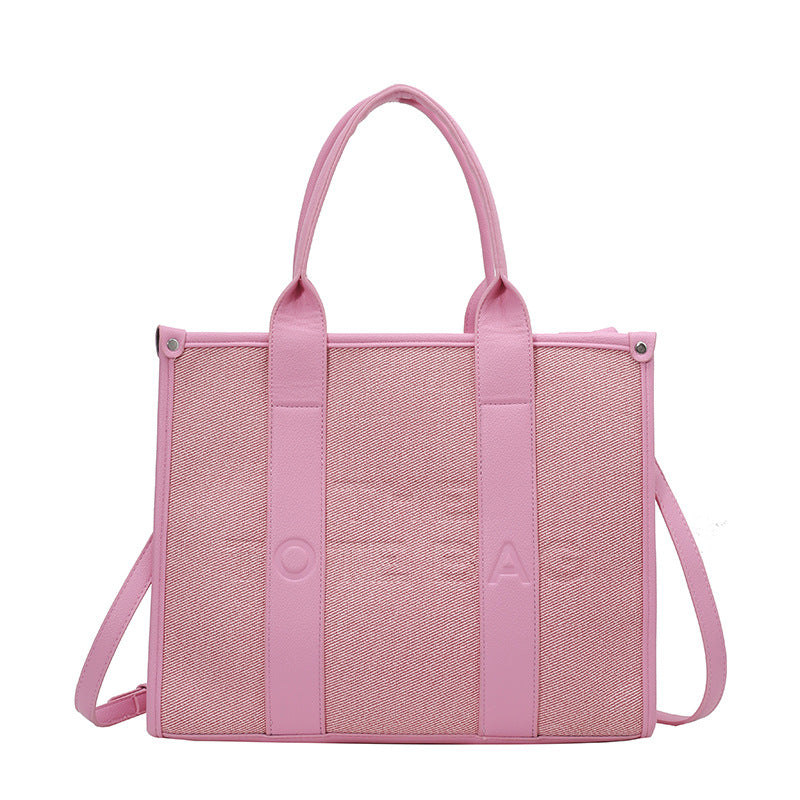Women's foreign trade handbag 2025 hot style minimalist tote bag letter shoulder bag retro versatile crossbody bag wholesale
