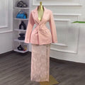 Fashion cross-border women's clothing  spring new arrivalelegant waist buttoned suit outwearlace skirt suit