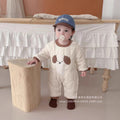 Baby romper - fleece lined, warm outerwear for newborns, cartoon design, autumn/winter