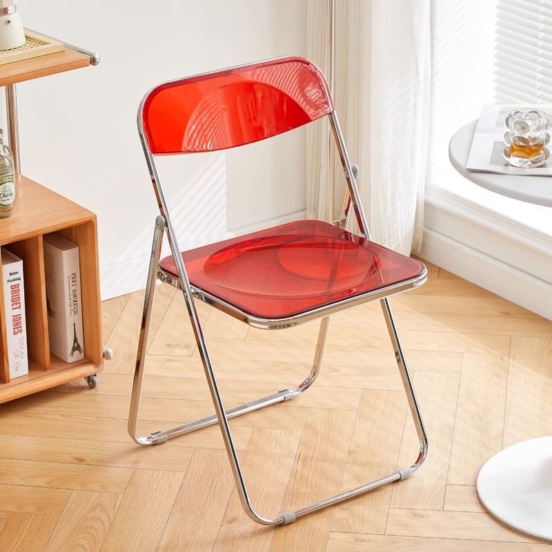 Transparent acrylic chair folding chair simple portable photo folding stool ins style popular makeup chair for home
