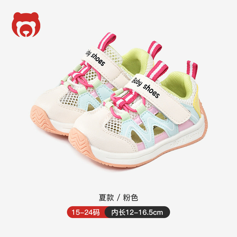 Baby sandals for boys, summer first walker shoes, 0-1-2 years old infant anti-slip soft sole mesh shoes for babies and toddlers, baby girl shoes