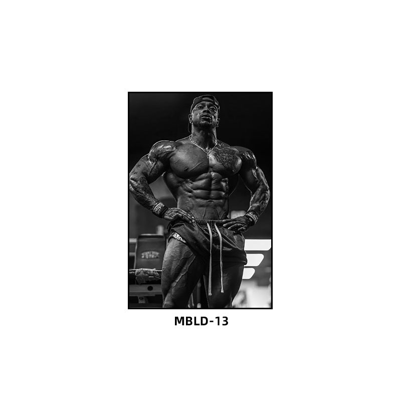 Gym wall decoration painting Brandon Hendrickson boxing gym fighting muscle man hanging painting bodybuilding personal trainer