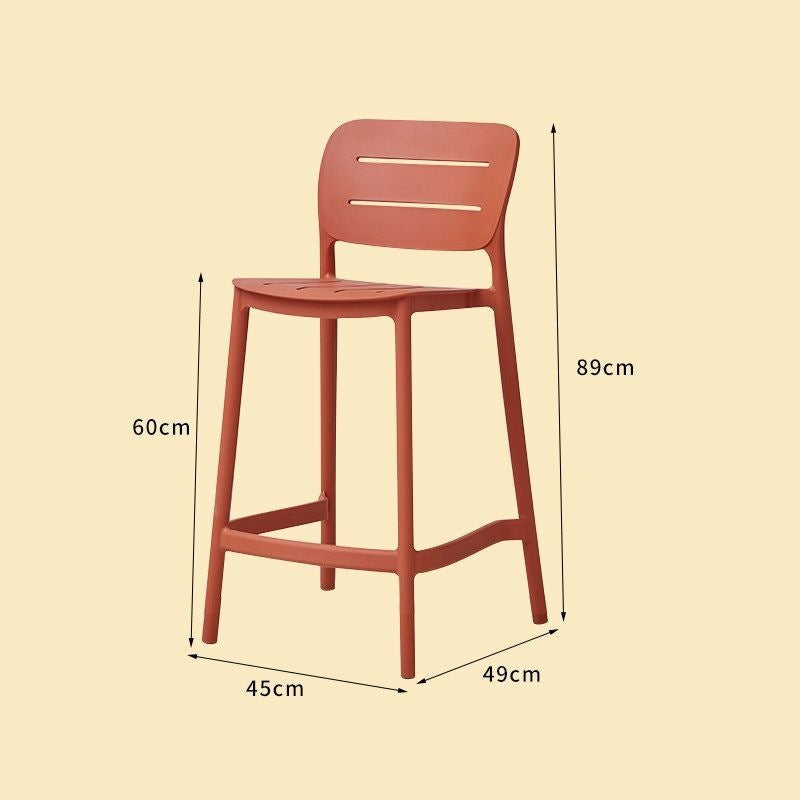 Nordic designer bar stool - modern minimalist, light luxury plastic bar chair, stackable, trendy bar outdoor high stool