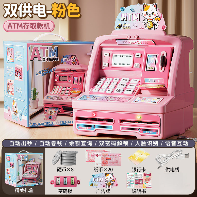 Kids' pretend play atm cash register - educational simulation interactive toy game machine - birthday gift for boys and girls