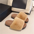 2025 fall/winter new collection: classic & stylish fuzzy one-strap cotton slippers - chunky sole, premium feel, women's outdoor slippers