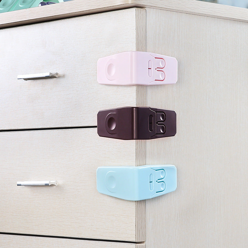 Infant and child security lock right angle lock drawer lock cabinet door lock multi-function baby anti-pinch snap lock refrigerator lock