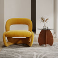 Designer single sofa chair wabi-sabi style homestay apartment leisure backrest bedroom irregular sofa solid wood minimalist