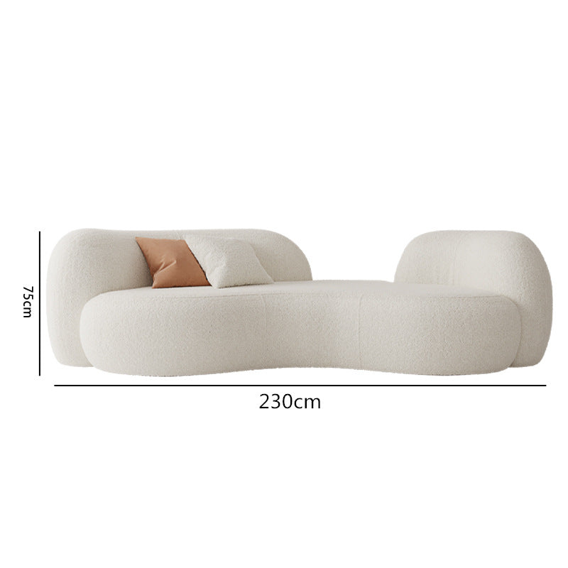 Nordic cream style sofa - modern minimalist living room, small apartment, beauty salon, clothing store reception area fabric sofa