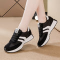 plus size women's shoes new arrival breathable leather sneakers women's korean version thick solecasual soft bottom running dad shoes