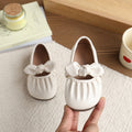 Vancahao girls' bow-tie princess shoes, new korean style slip-on leather flats for spring/autumn