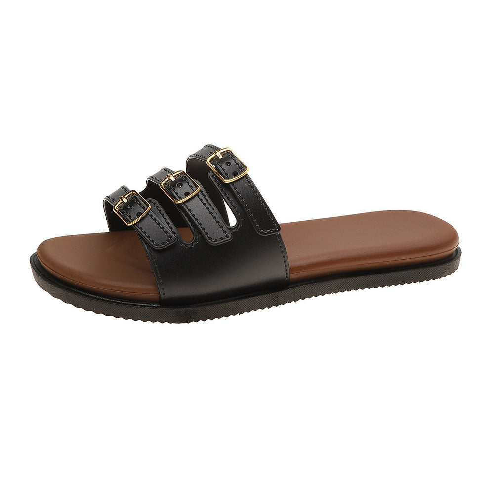 Wholesale foreign trade slippers: retro fairy beach style, new summer soft-soled seaside  french sandals, one-strap slides