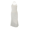 European and american women's clothing  spring new sexy backless u-neck solid color camisole top and elegant midi skirt set
