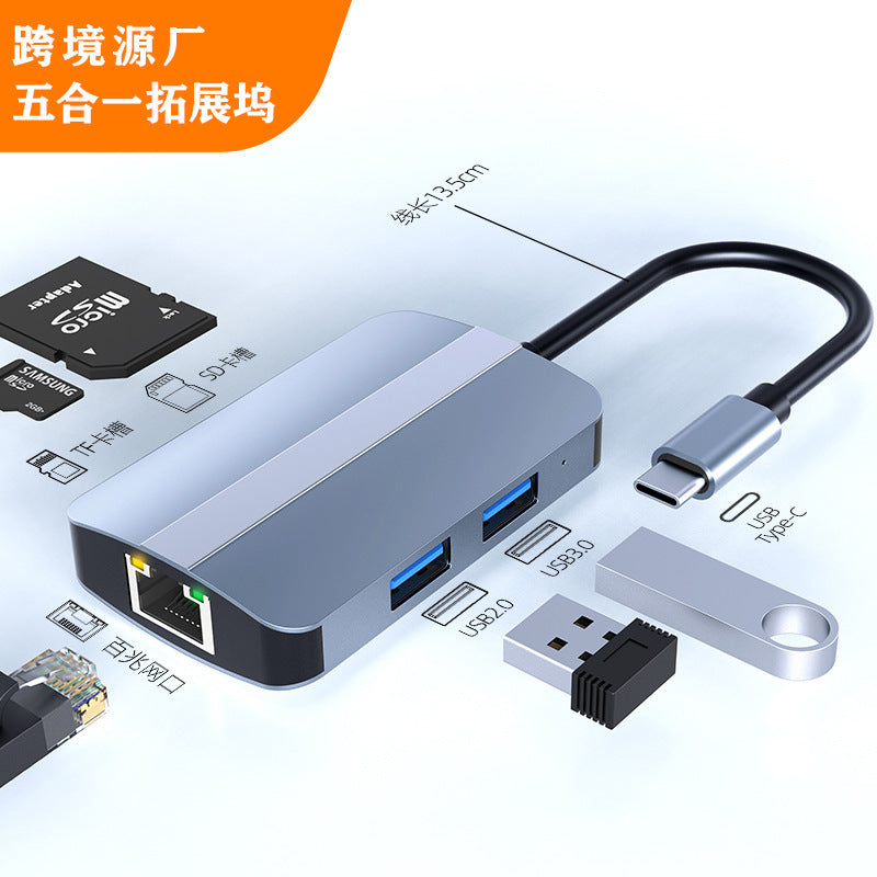 docking station usb3.0hub splitter is suitable for apple type-c to rj45 network card hub
