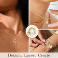 european and american zircon inlaid 26 letter necklace diamond cross necklace english a-z accessible luxury clavicle chain for women