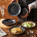 Japanese-style creative ceramic tableware set - includes breakfast bowls, ramen bowls, and retro ceramic fruit/salad bowls