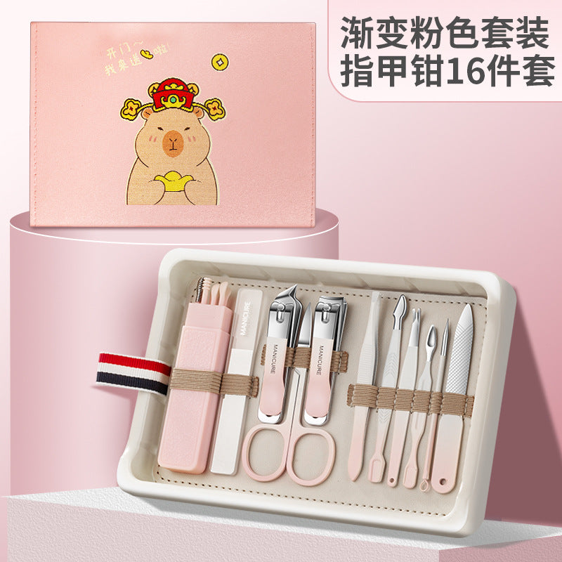 German-engineered cartoon nail clipper set - premium manicure & pedicure kit with nail clippers, nail nippers, and earwax removal tool - high-end gift box for home use