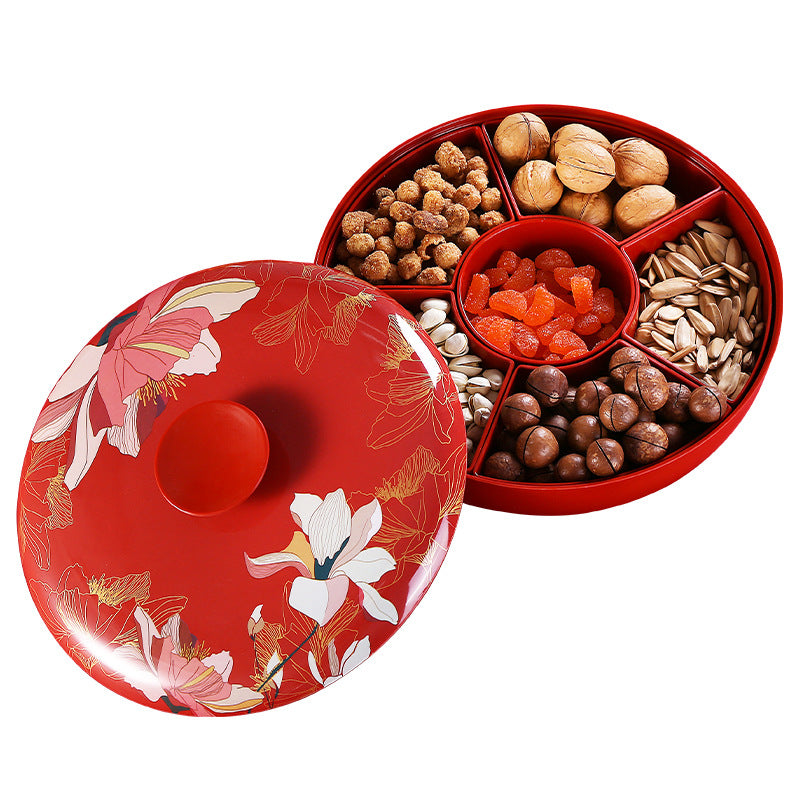 Chinese wedding candy plate Chinese New Year dried fruit box Internet celebrity explosion household living room snack plate housewarming new home nut plate