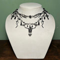 Halloween cross necklace wholesale - european & american cross-border jewelry - vintage handmade patchwork - unique & personalized skull pendant