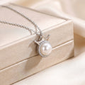 8442 pearl crown steel necklace