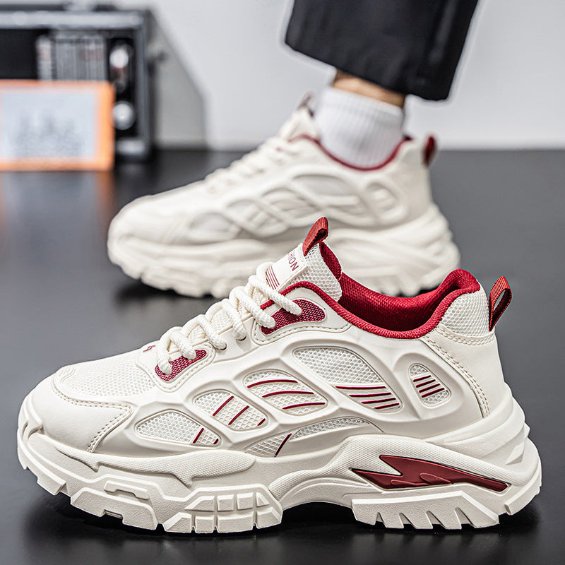 Men's shoes 2025 new winter collection: versatile casual athletic mesh breathable non-slip wear-resistant height increasing dad sneakers