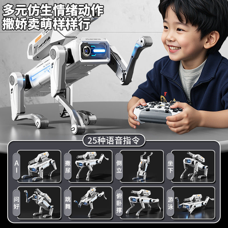 Camera-enabled programmable robot dog - water-shooting electric remote control robot dog toy - electronic pet birthday gift for kids