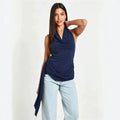 women's summer halterneck backless sleeveless top, featuring side ties, ruched waist, slimming fit, and a spicy girl vibe