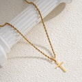 European and american cross-border tmue hot-selling men's twisted rope chain hip hop trendy chain cross pendant necklace