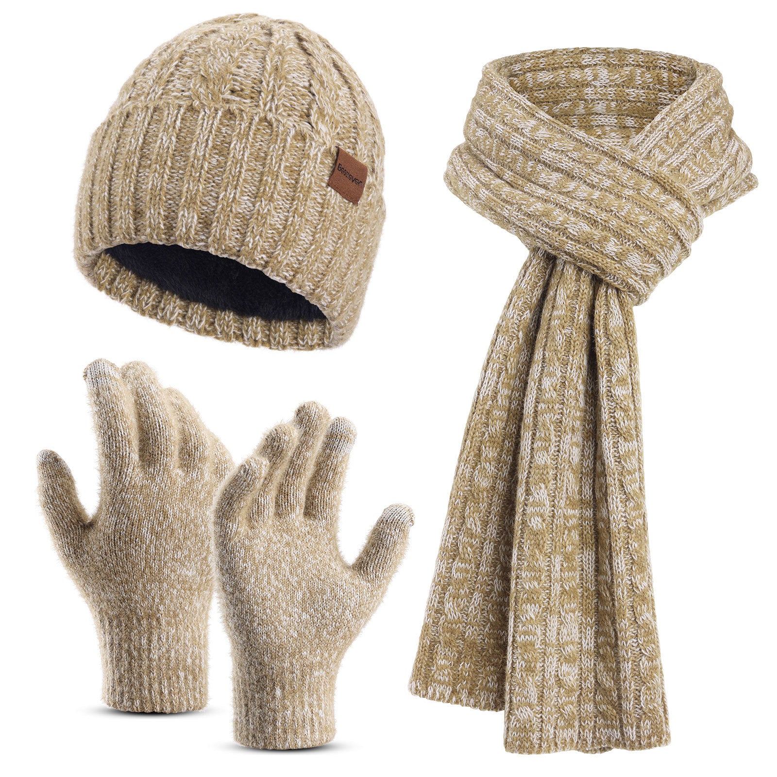 Cross-border knitted hat, scarf, gloves three-piece set, adult autumn and winter cold-proof and warm hat, scarf gift box set