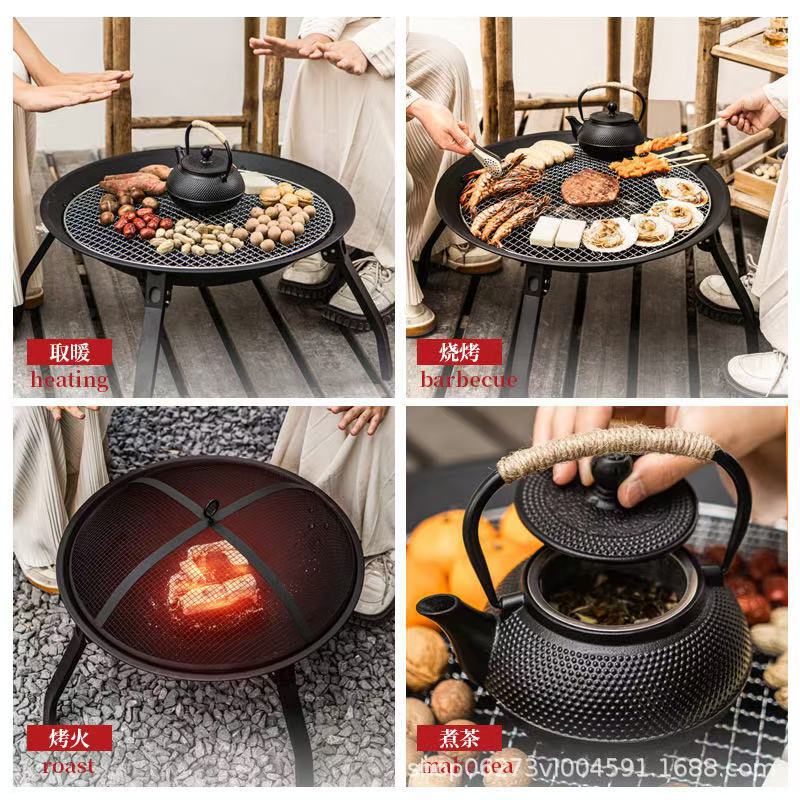 Factory wholesale portable bbq grill outdoor camping bbq rack for home fire pit cooking tea picnic barbecue grill barbecue rack