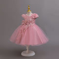 Exportnew arrivallace flower puffy wedding dress princess dress girl model catwalk dress flower girl