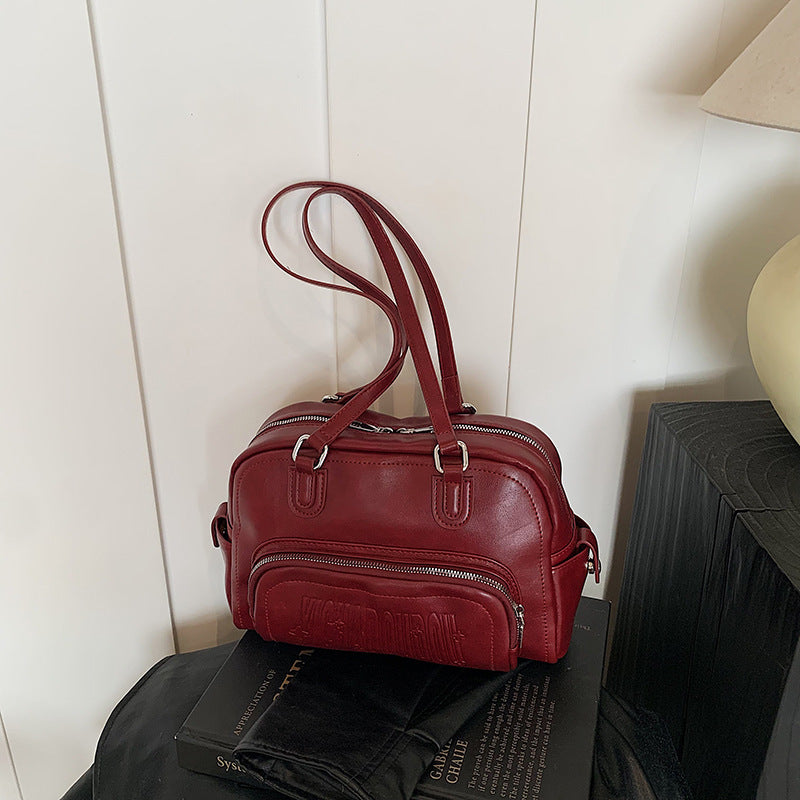 2025 new fashion trend light retro baseball bag women's shoulder handbag large capacity