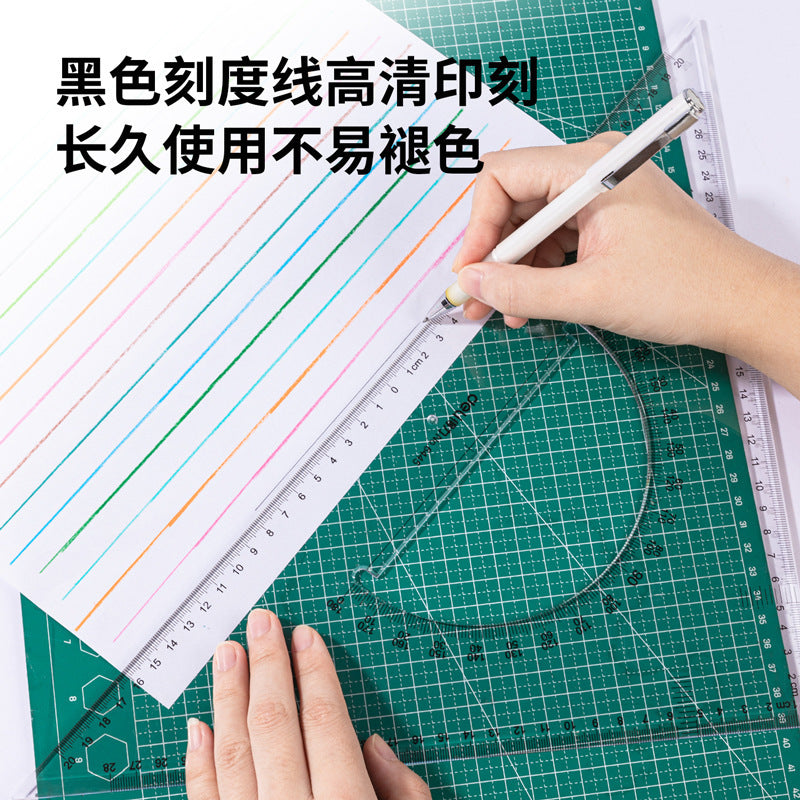 Deli 6445 triangle plate set 43cm equilateral triangle plate large triangle plate protractor drawing ruler wholesale