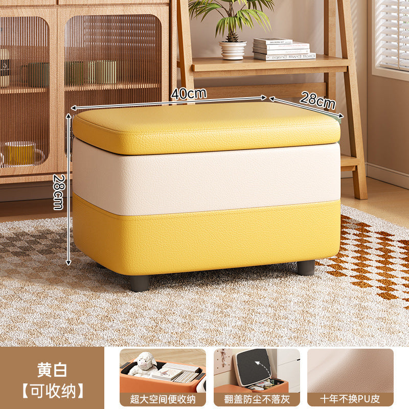 Solid wood stool household storage stool storage box stool can be used as a sofa stool door shoe change stool storage small bench