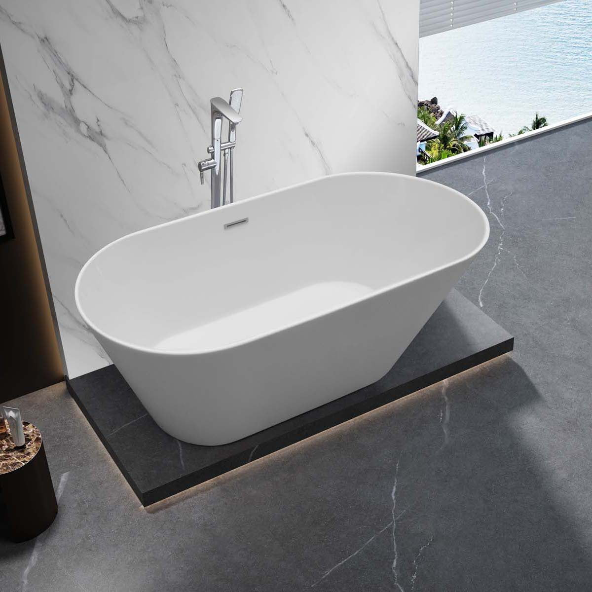 Sannora bathroom small apartment acrylic oval thin edge adult independent bathtub 1.5-1 meters