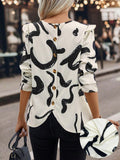 fashionretro texture shirt round neck chest pleated shoulders fungus edge long sleevesslimming lookpure color bottom