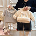Fall and wintergirlstrendy three-layer quilted thickened cotton coat baby girl sweatshirtlong sleevestopskids clothes children's clothing