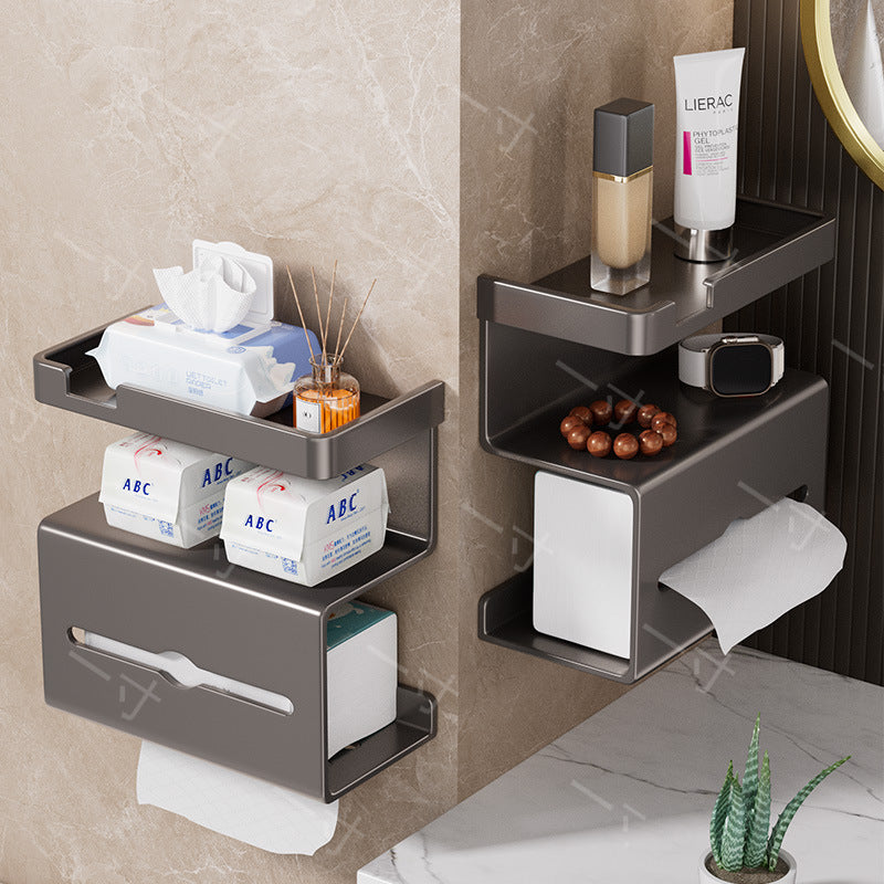 Household toilet No punching suction cup Toilet paper rack Bathroom toilet tissue box Wall hanging Toilet paper storage box